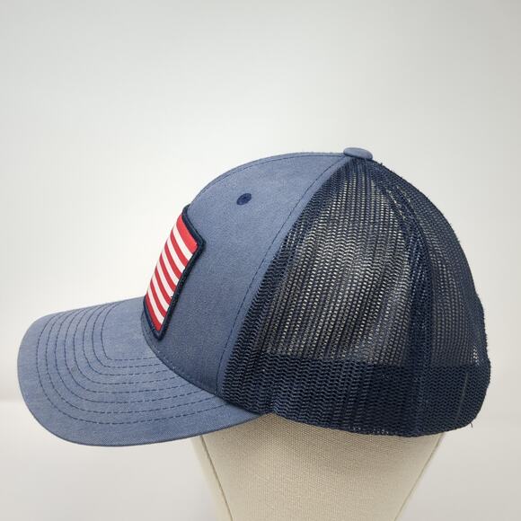 Huk Fishing Patch Snapback Trucker Hat Blue One Size Mesh Back Yupoong - Picture 3 of 9